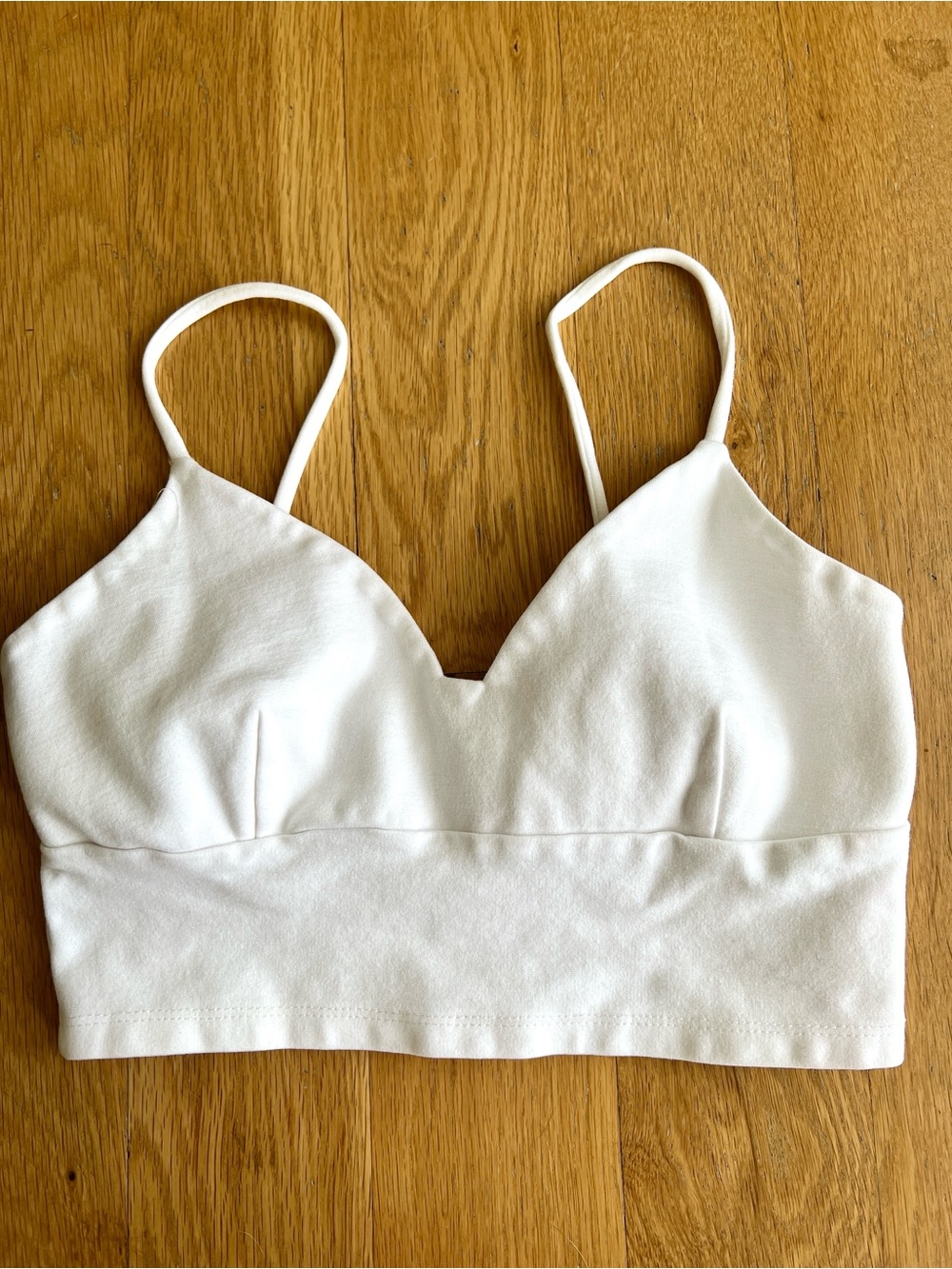 Solemio White Bralette with Thin Straps